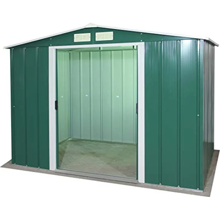 Duramax ECO 8 x 6 (4.37 m²) Metallgerätehaus, feuerverzinktes Metall gerätehaus - Geräteschuppen, verstärkte Dachkonstruktion, wartungsfreier und wetterfester Metallschuppen, Grün – Bild 2