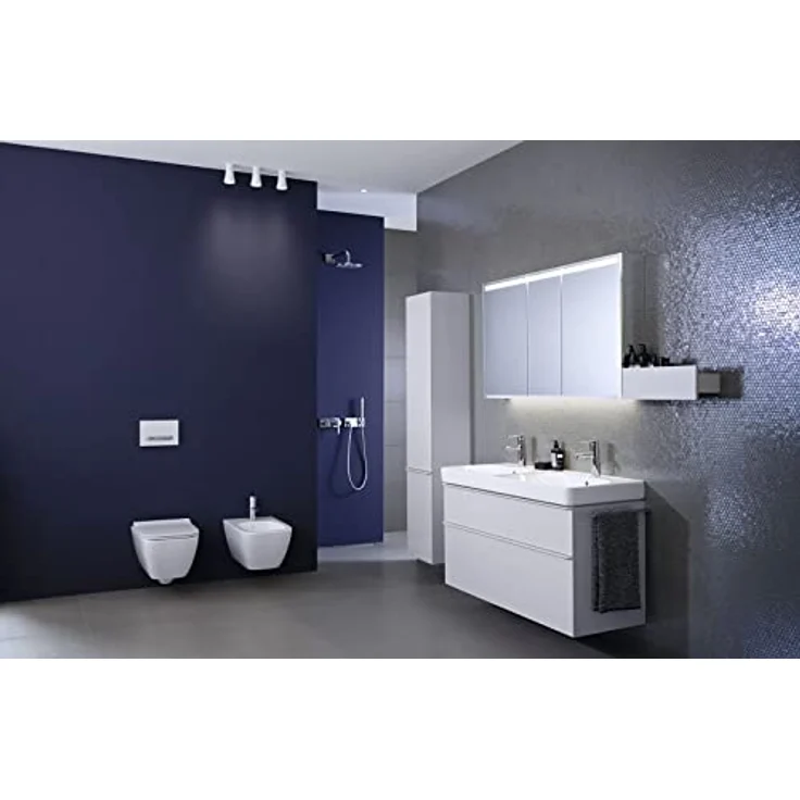 Konjac Sponge Toilette + Bidet, Smyle Square Wand-WC Tiefspüler, verkürzte Ausladung, geschlossene Form, rimfree 500379 – Bild 5