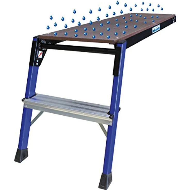 Krause 130099 Arbeitsplattform Alu-Holme, Arbeitshöhe 470 mm, Phenol-Siebdruck-Platte 1090x300 mm, Tragkraft 150 kg – Bild 10