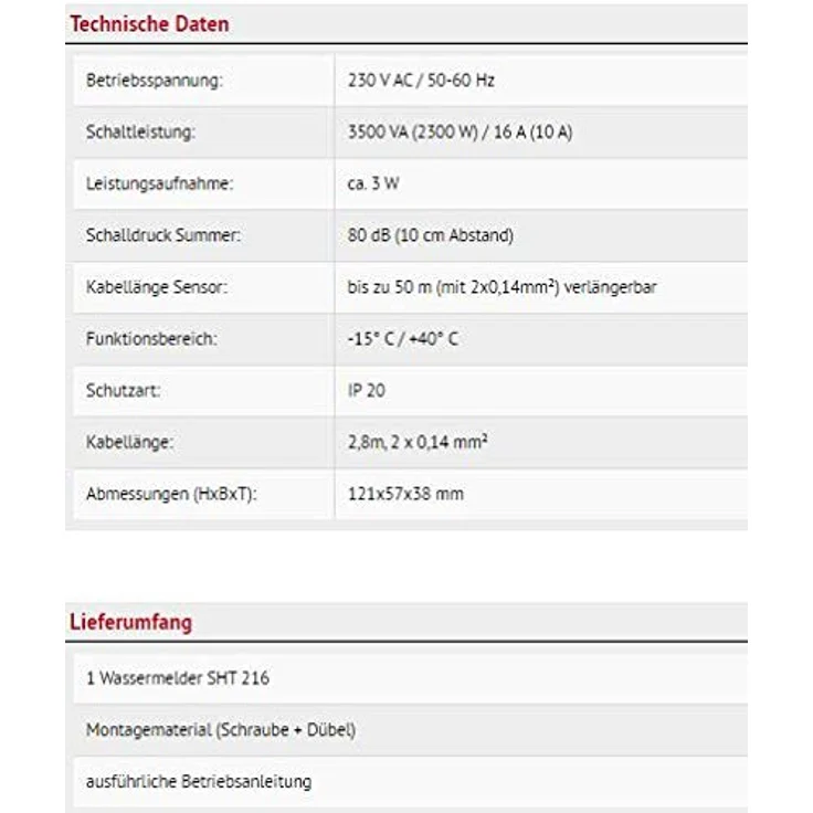 Elektrotechnik Schabus 300260 SHT 216 Auqastop, 3 W – Bild 6