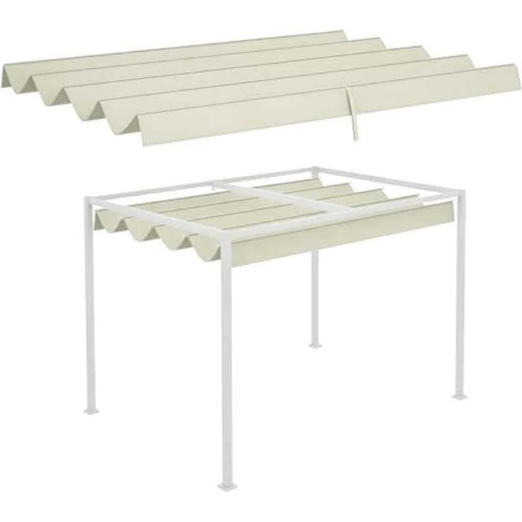Outsunny Pavillon-Ersatzdach für 2,85 x 2 m Pergola, wasserabweisend mit Regenabflusslöchern, UV-Schutz 30+, cremeweiß – Bild 1
