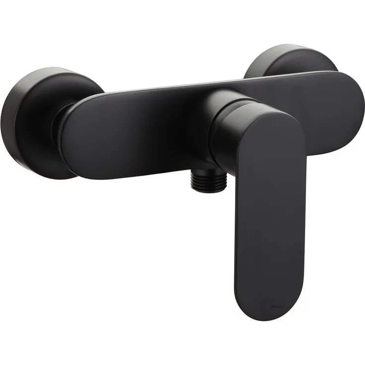 Primaster Duscharmatur Prag, Einhebelmischer in schwarz matt mit präziser Temperaturkontrolle und Rückflussverhinderer