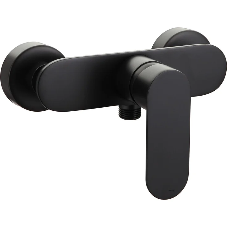 Primaster Duscharmatur Prag, Einhebelmischer in schwarz matt mit präziser Temperaturkontrolle und Rückflussverhinderer