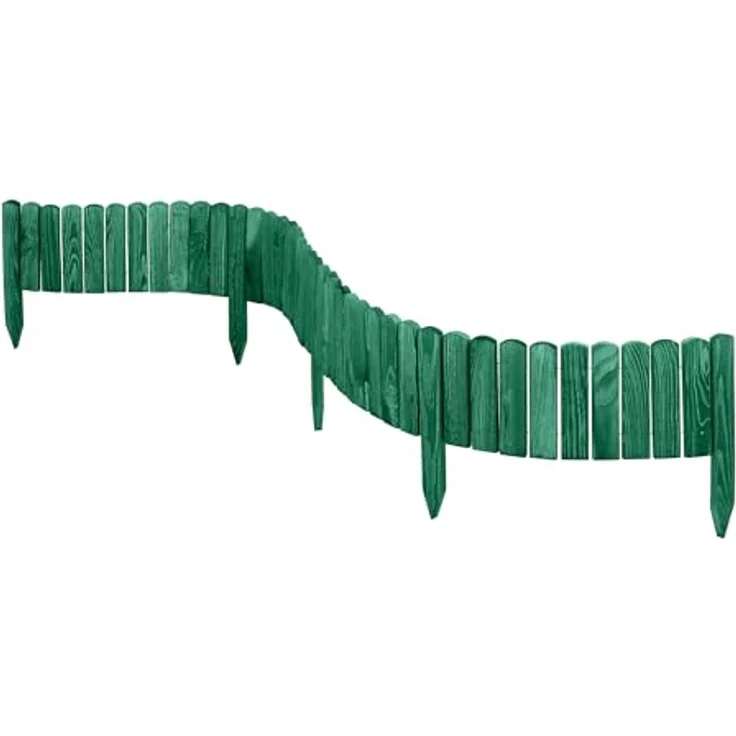 Garronda Beeteinfassung Holz Rollzaun Holzzaun 200 x 20 cm imprägniert Flexibler Rollborder Rasenkante Palisade Gartenzaun Umzäunung für Garten GD-0046 (Smaragdgrün, Höhe: 20 cm) - Flexibler Holzgartenzaun aus imprägniertem Holz, wetter- und schädlingsbeständig – Bild 3