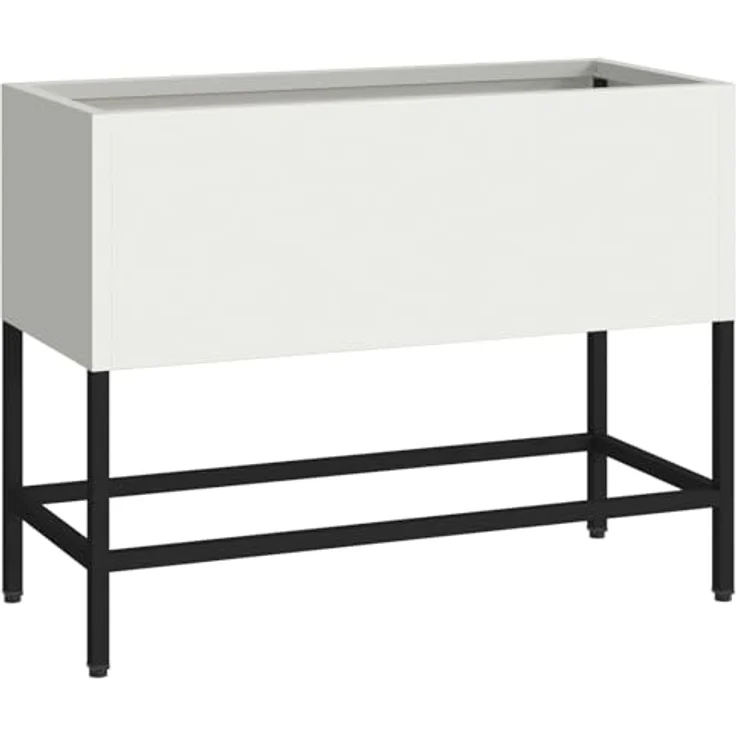 vidaXL Hochbeet, Rechteckiger Metallpflanzkübel, 60x26x45 cm, Wetterfest, Weiß, Matt – Bild 1