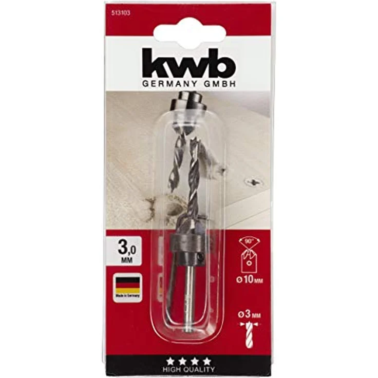Kwb 513103 Aufstecksenker 5-teilig, zylindrischer Holzspiralbohrer mit verstellbarem Tiefenstop für Weich- und Hartholz – Bild 3