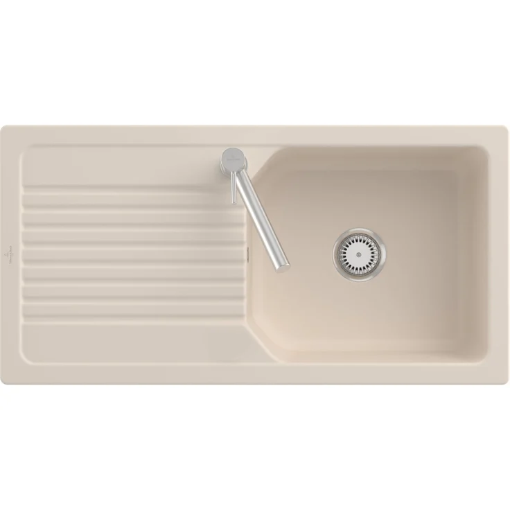Villeroy & Boch Linara 60 Einbauspüle, TitanCeram in Ivory mit Handbetätigung