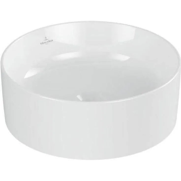 Villeroy & Boch, Waschbecken, V&B Aufsatzwaschtisch COLLARO d= 400mm rund ohne Hahnlochbank in weiß