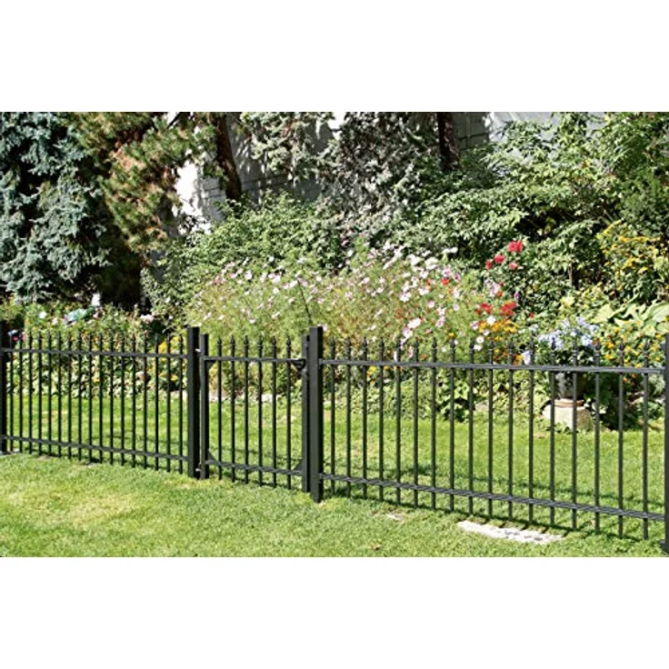 Alberts 510350 Zaunerweiterungsset Chaussee, matt-schwarz, Einbetonierbar, Höhe 120 cm, Länge 2 m – Bild 4