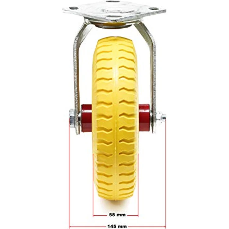 Transportrolle Bockrolle 220x58mm Lenkrolle mit schwingender Halterung pannensicher – Bild 2