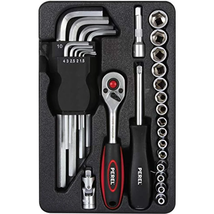Toolland 28-teiliges Schraubendreher Set, inkl. 1/4" Ratschenschraubendreher und 15 CrV-Steckschlüssel – Bild 4
