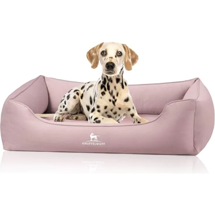 Knuffelwuff orthopädisches Hundebett Oliver XL - Rosa | Memory Foam | Easy Clean Wildlederoptik | wasserabweisend waschbar | gelenkschonend für kleine bis große Hunde – Bild 1