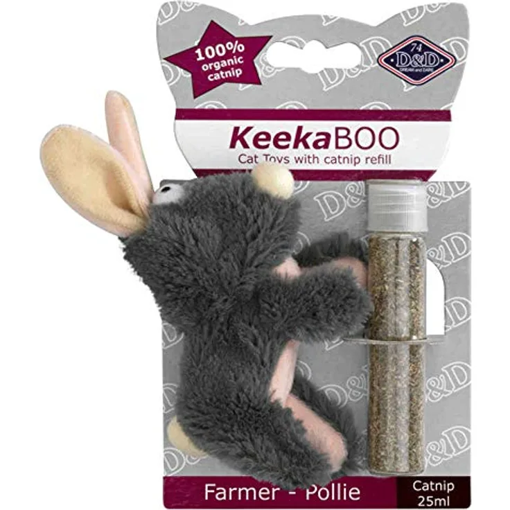 D&D 402-427606 Katzenspielzeug Keekaboo Farmer-Pollie, 8.5 cm, Inklusive 25 ml Katzenminze