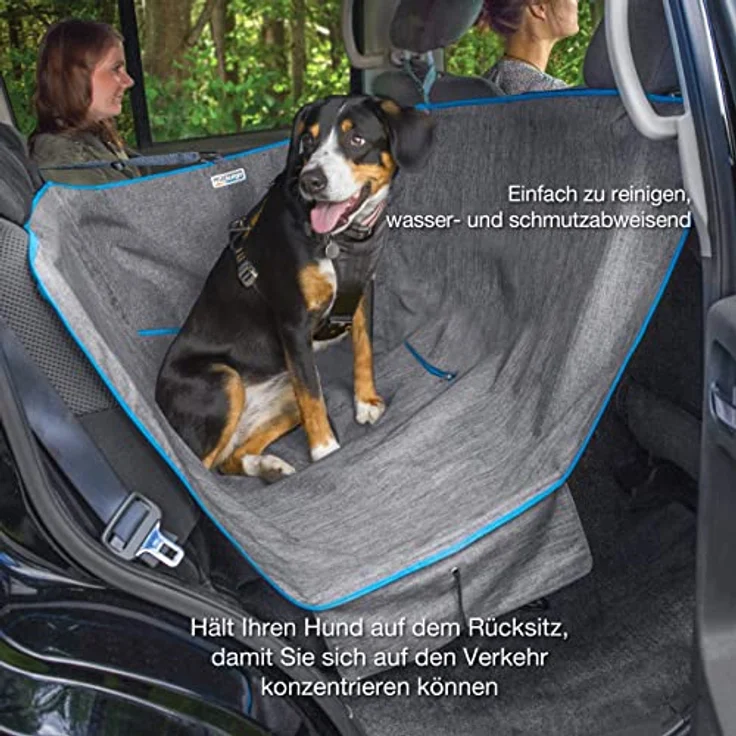 Kurgo Tier-Autoschondecke Heather Half Hammock, wasserdicht und schmutzabweisend, grau – Bild 4