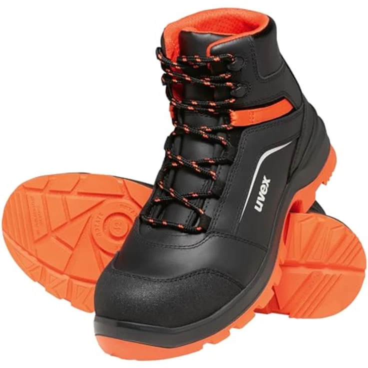 Uvex 2 Xenova Sicherheits-Stiefel, Gr. 44, S3, ESD, SRC, metallfrei, schwarz/rot – Bild 1