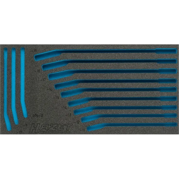 Hazet 2K-Weichschaum-Einlage 163-385L, leer, Made in Germany, für 163-385/12 ? 606 N/12, 343 mm x 175 mm x 40 mm