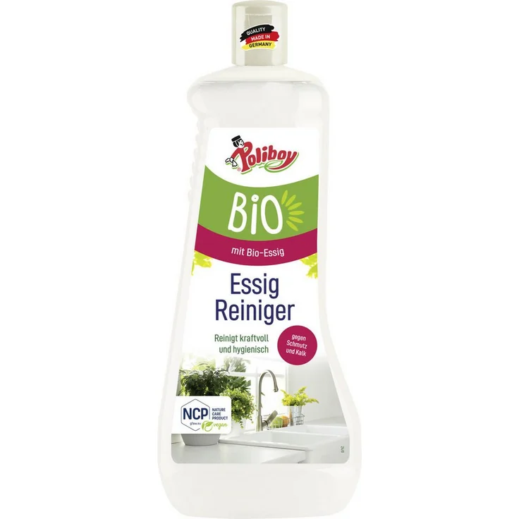 Poliboy POLIBOY Bio Essig Reiniger 1 L Allzweckreiniger, hygienische Sauberkeit mit Bio-Essig, NCP Vegan zertifiziert – Bild 1