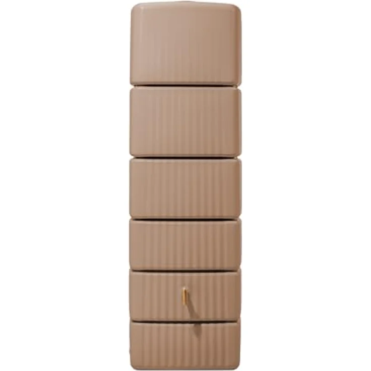 4rain Slim Wandtank 330 Liter Taupe - Regentonne mit Platzsparendem Design, Hochwertigem Material und Praktischen Anschlüssen – Bild 1