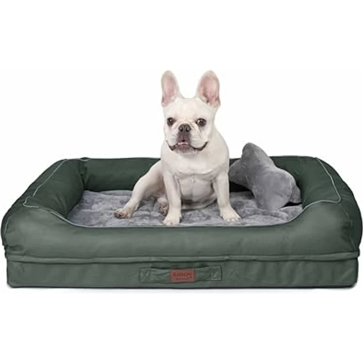 RAIKOU Hundematratze Hundebett mit Abnehmbarem Kissen, grau, für große und kleine Hunde, waschbar – Bild 4