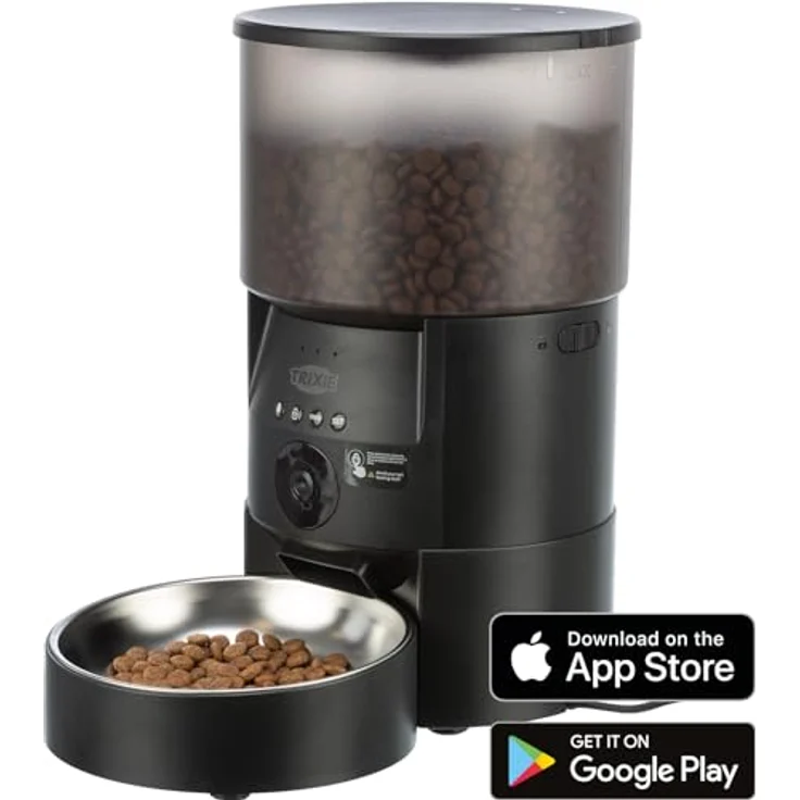 Trixie Automatic Food Dispenser TX-C Smart, 3L Futternapf in Schwarz, automatisierte Fütterung, robustes ABS-Material, platzsparendes Design – Bild 2