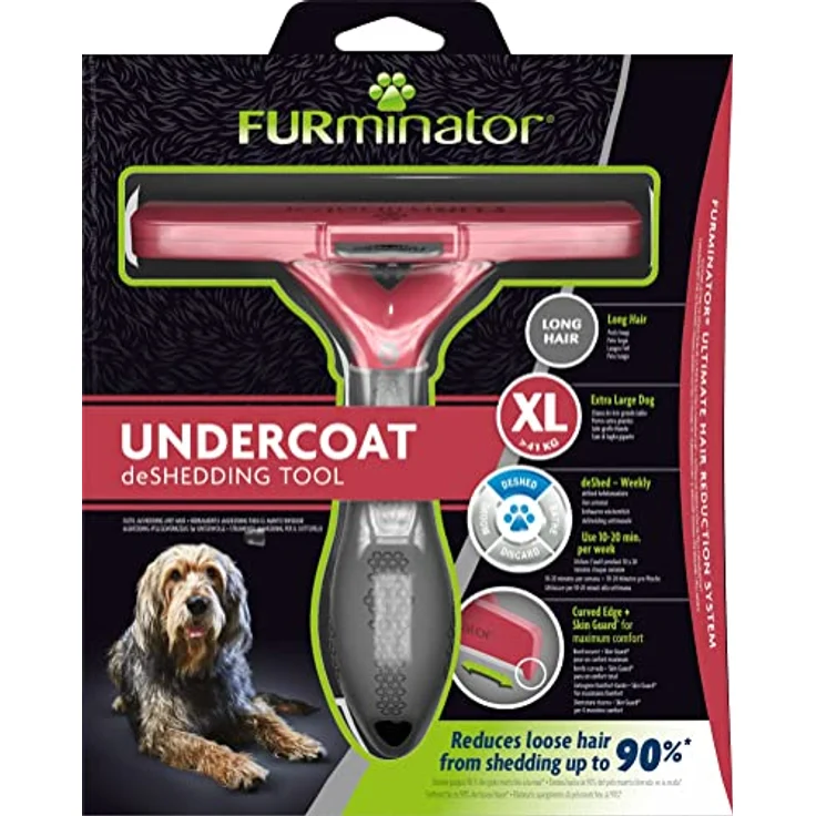 FURminator deShedding-Tool Hund Gröߟe XL Langhaar - Hundebürste für sehr große Hunde zur Entfernung der Unterwolle - Verbessertes Design – Bild 2