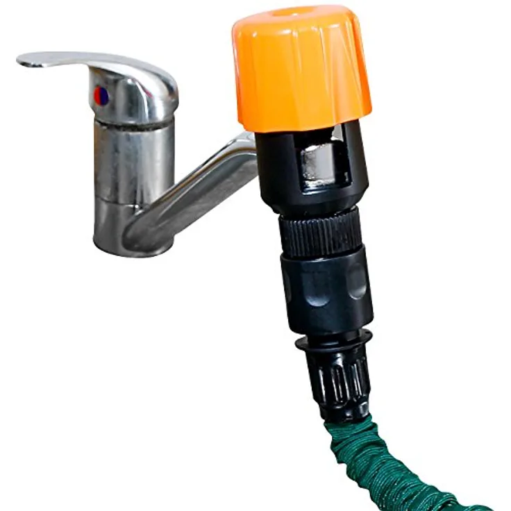 Royal Gardineer Schlauchadapter: Universal-Wasserhahn-Adapter zum Anschluss von Gartenschläuchen (Wasserhahnanschluss, Wasserhahn Aufsatz Schlauch, Bewässerungscomputer)