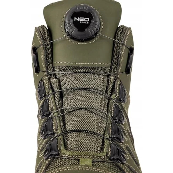 No Name Sicherheitsschuhe O2 SR FO, Arbeitsstiefel mit Kordelbindung und Knauf, Größe 43, rutschfest und ölbeständig – Bild 6