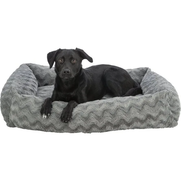 TRIXIE Tierbett Vital Bett Loki grau für Hunde, Memory-Effekt, abnehmbarer Bezug, rutschfester Boden