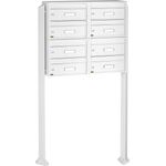 Burg Wächter Briefkastenanlage 8 Parteien weiß, freistehend mit Standfuß
