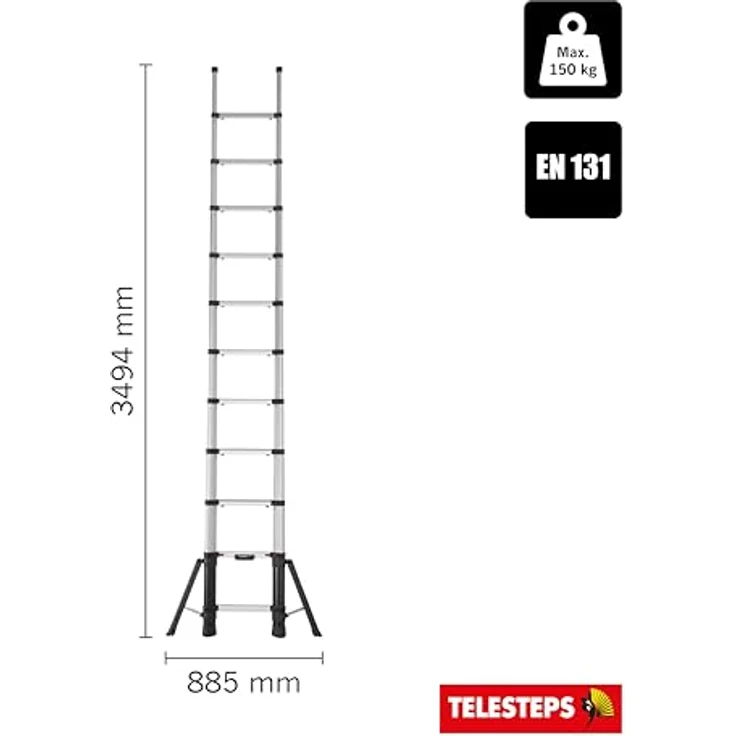 Telesteps, Leiter, Teleskopleiter Prime Line 3.5m S (Teleskopleiter, 350 cm) – Bild 3