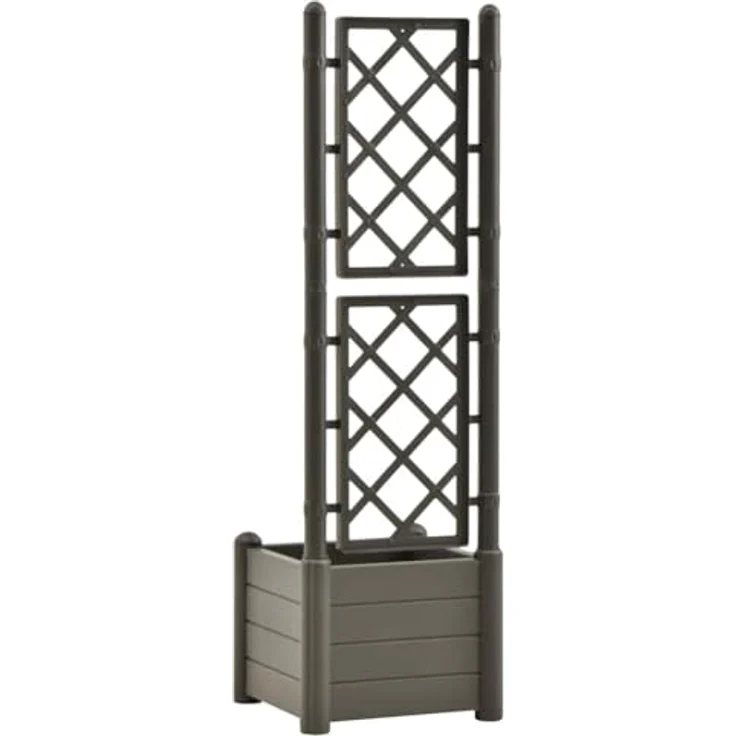 vidaXL Pflanzkübel mit Spalier 43x43x142 cm PP Anthrazit – Bild 8