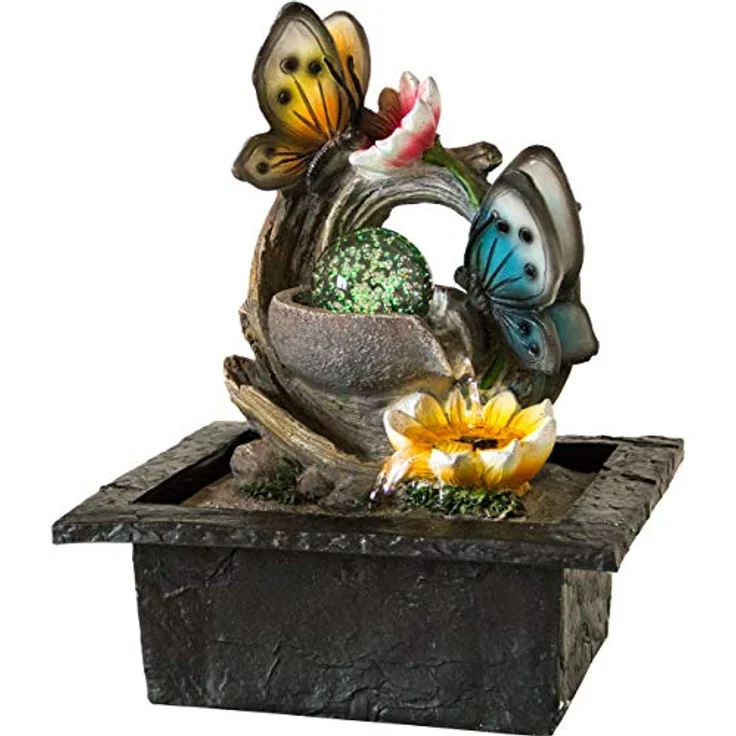 Zimmerbrunnen MOTIV mit LED Beleuchtung Schmetterling – Bild 8