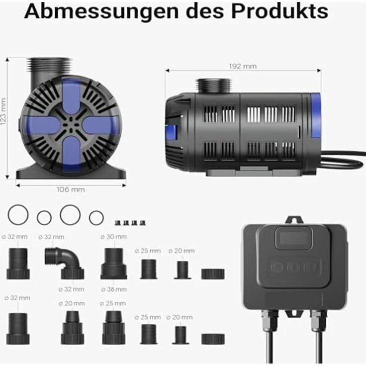 SunSun CET-8000 SuperECO Teichpumpe 8000 l/h / 80 W, energiesparende Filterpumpe, Bachlaufpumpe für Koiteiche, Umwälzpumpe, Gartenteichpumpe – Bild 4