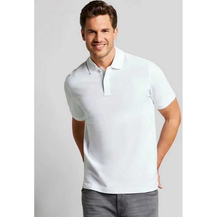 bugatti Poloshirt mit Logostickerei, hüftbedeckend und basic geschnitten, für ein sportlich-schickes Wochenend-Outfit