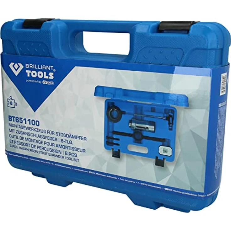 Brilliant Tools BT651100, Drehmomentschlüssel für Stoßdämpfer mit Zuganschlagsfeder, 8-teiliges Montageset – Bild 6