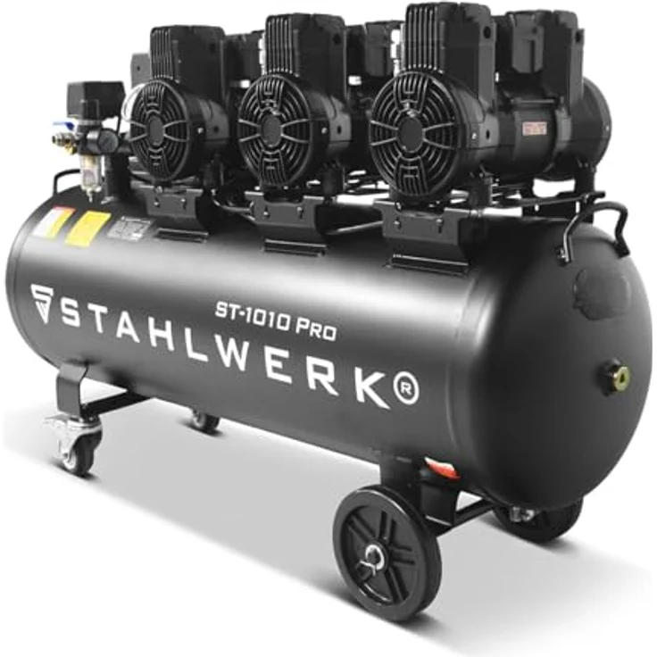 STAHLWERK Kompressor ST-1010 Pro, ölfrei, 120 L Kesselvolumen, 5,91 PS, 750 l/min, 72 dB Lautstärke – Bild 10