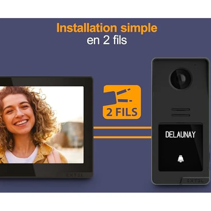Extel Video-Türsprechanlage Dgital Connect, 7-Zoll-Touchscreen mit 2-Draht-Technik, schwarz, mit Fingerabdruck- und QR-Code-Zugriff – Bild 5