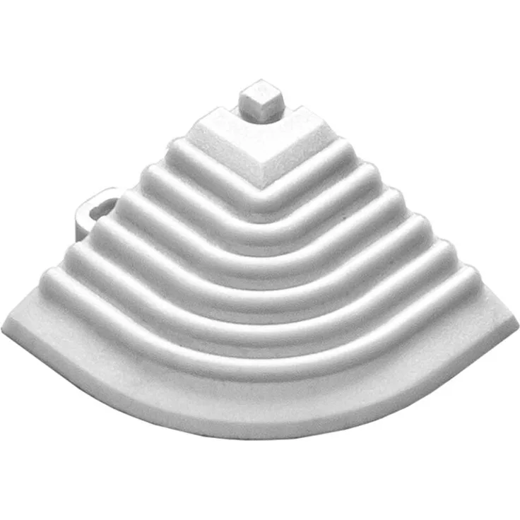 florco® Eckteil für 40 x 40 cm Klickfliesen, weiss, 6,2 x 6,2 x 1,8 cm, 4 Stück/Pack