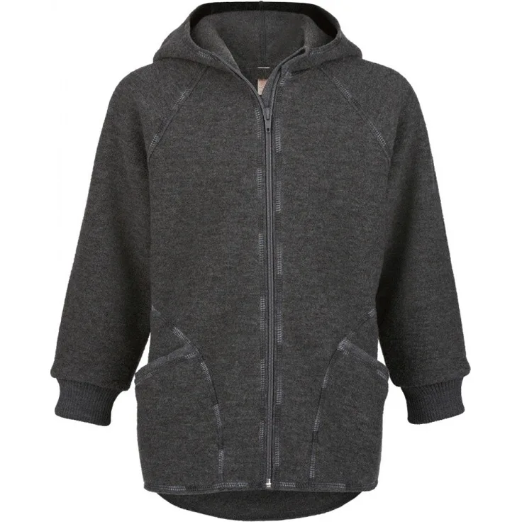 Engel Baby Jacke mit Kapuze Walk lavagrau melange - Größe 74-80 Kinder