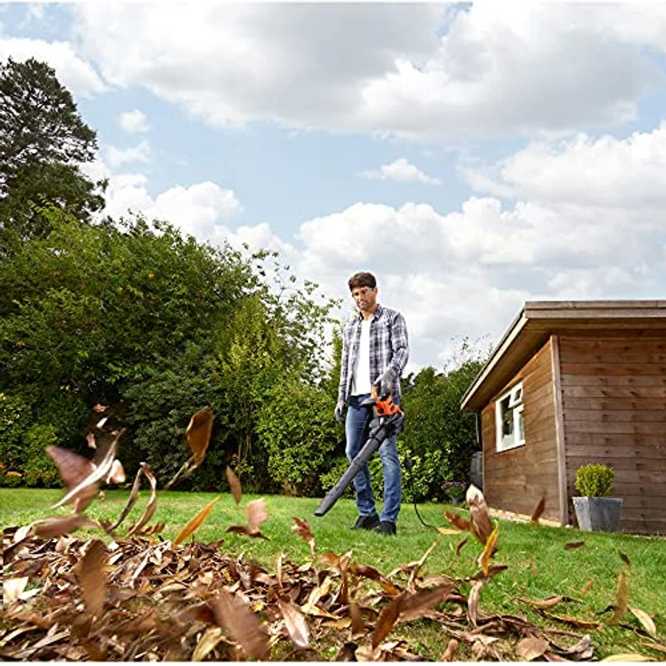 Black und Decker 3-in-1 Elektro-Laubsauger BEBLV301-QS Laubsauger-Laubbläser Häckselfunktion – Bild 5