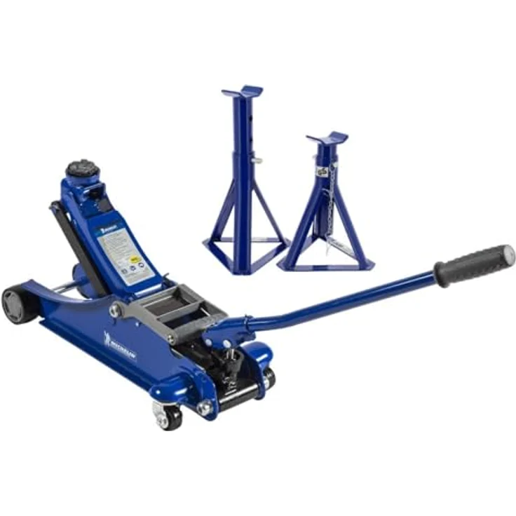 Michelin Hebebock 1800 Kg, Hydraulischer Wagenheber mit höhenverstellbarem Bereich von 105 mm bis 350 mm, blau – Bild 2