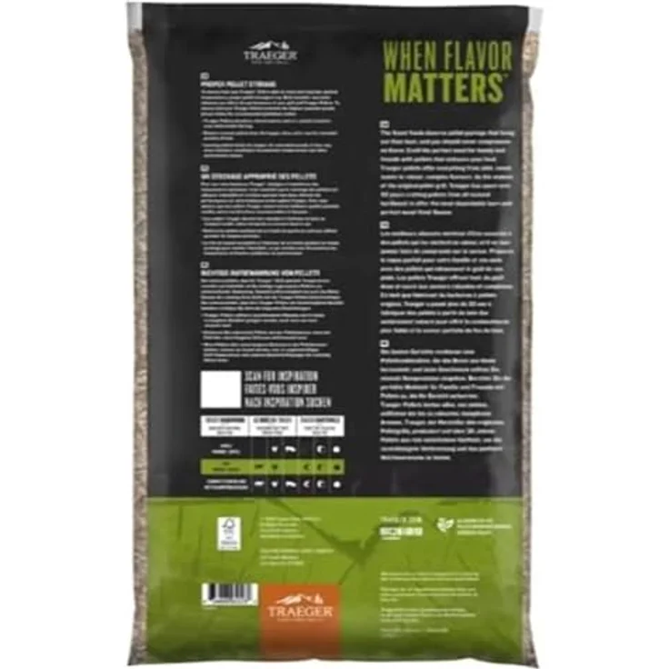 Traeger Oak Pellets, 9 kg Beutel, 100% natürlich, mildes nussiges Aroma für Rindfleisch und Fisch – Bild 2