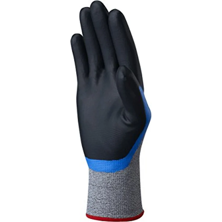 SHOWA S-TEX 376, Arbeitshandschuhe mit Nitrilschaum-Beschichtung und Schnittschutz, grau/blaue Beschichtung, schwarze Handfläche, EN388 Stufe 8, Größe 9/XL – Bild 2