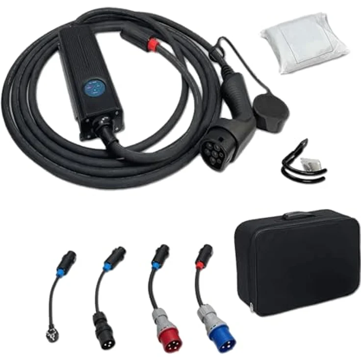 EM2GO Wallbox 11kW, Mobile Ladestation mit Adaptern und robustem Transportkoffer – Bild 1
