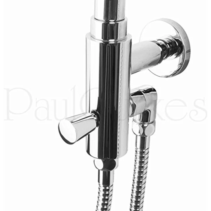 PaulGurkes PGSETRETRO2 Duscharmatur, aus massivem Messing mit hochwertiger Verchromung, Keramikventilen, 20 cm Kopfbrause und Brauseschlauch 150 cm – Bild 5