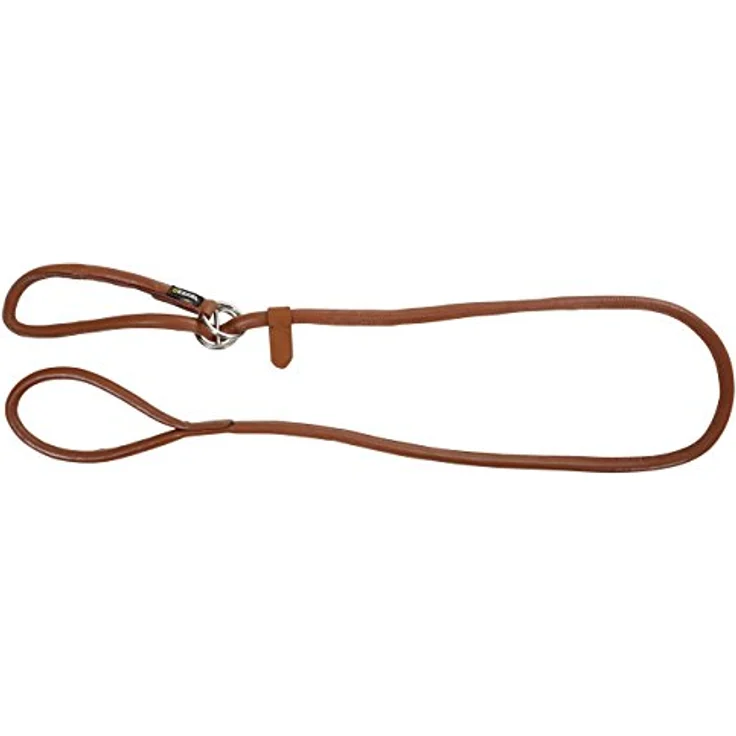 Kerbl 81100 Rundleder-Schlupfleine Roma 170 cm, 8 mm, cognac – Bild 1