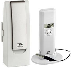 TFA Thermo-/Hygrometer WeatherHub Set 31.4013.02, Thermometer + Hygrometer mit Profi-Kabelfühler bis 110 °C, Weiss