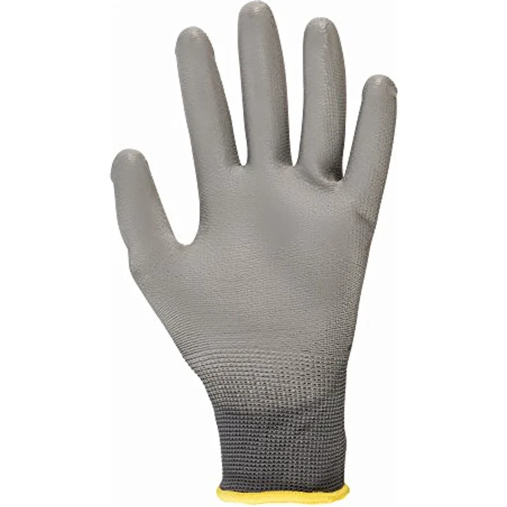 STIER Montagehandschuhe, 12 Paar, Größe 10, Nylon mit PU-Beschichtung, exzellentes Tastgefühl, Griffsicherheit, hohe Abriebfestigkeit, atmungsaktiv, Grau – Bild 2