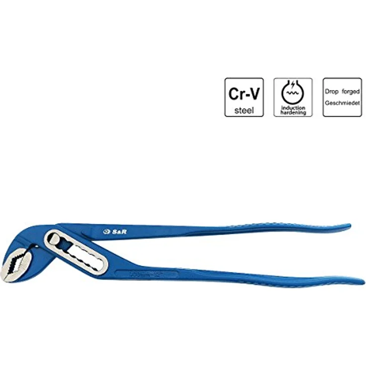S&R Klassische Wasserpumpenzange 240x33mm, CR-V Stahl, Pulverbeschichtung, professionelle robuste Zange in klassischem Design, chrom-vanadium Spezial-Werkzeugstahl – Bild 2