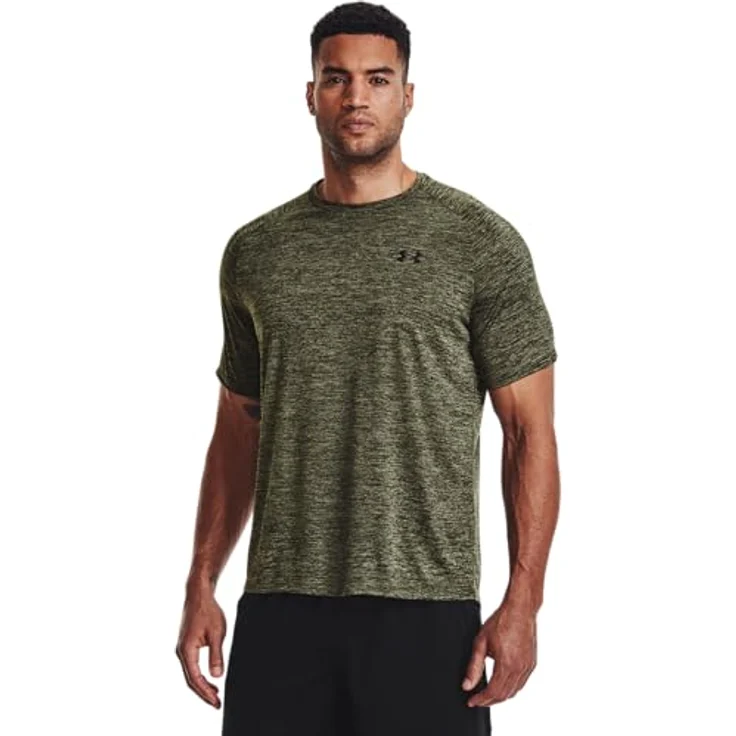 Under Armour® Poloshirt UA TECH 2.0 SS TEE MARINE OD GREEN, Leichtes und kühlendes Arbeitsshirt – Bild 2